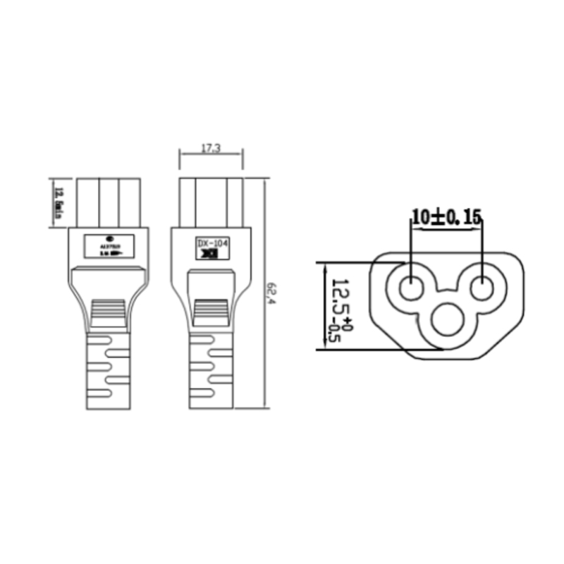 Benutzerdefiniertes AC-Netzkabelset (japanischer Standard)