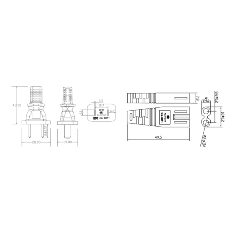 Benutzerdefinierte AC-Netzkabelsätze (China-Standard)