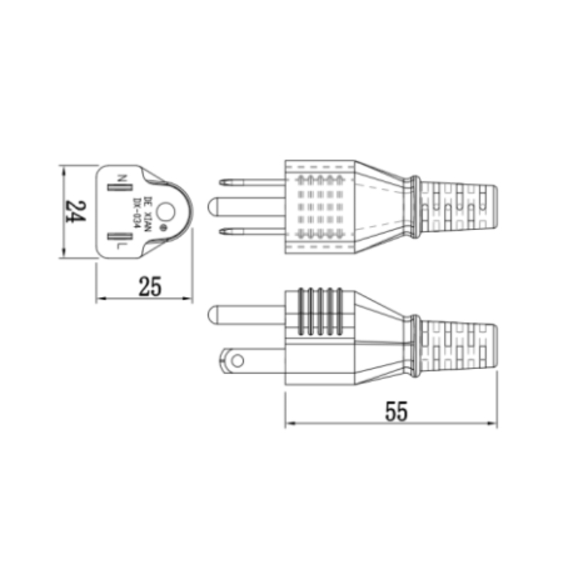 Benutzerdefiniertes AC-Netzkabelset (japanischer Standard)