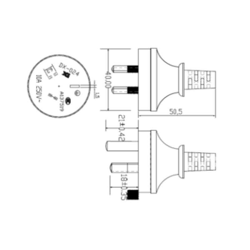 Benutzerdefinierte AC-Netzkabelsätze (China-Standard)