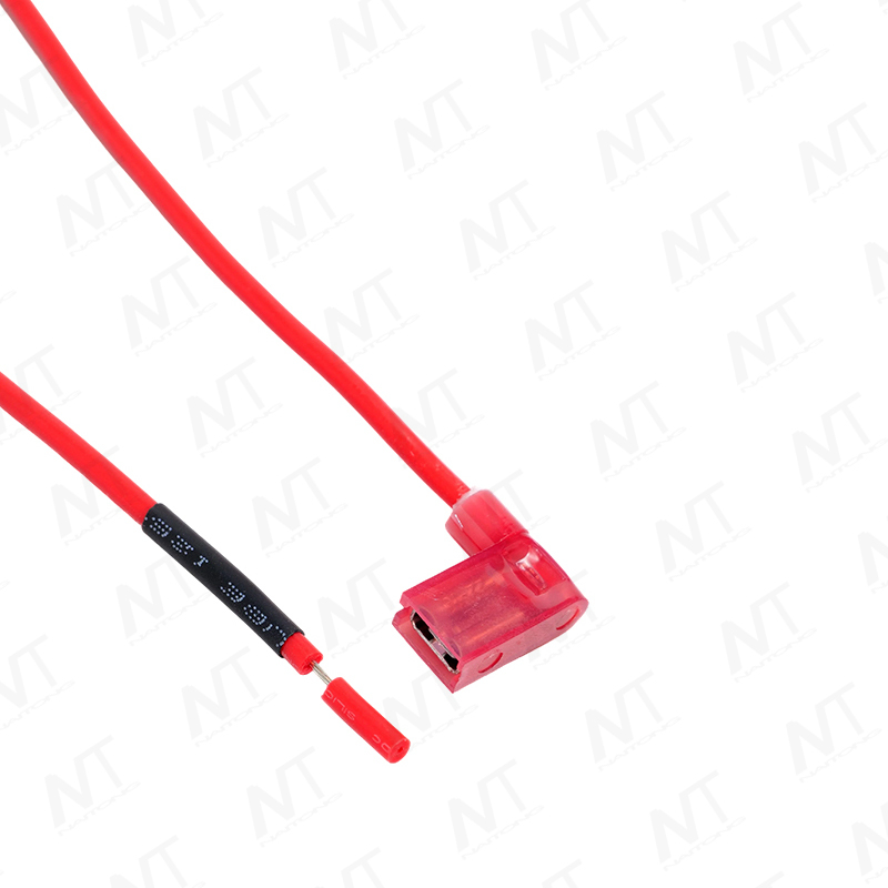 L-förmiger 6,3 mm weiblicher Spatenanschluss zum männlichen Stift, isolierter Verbinderdrahtgurt