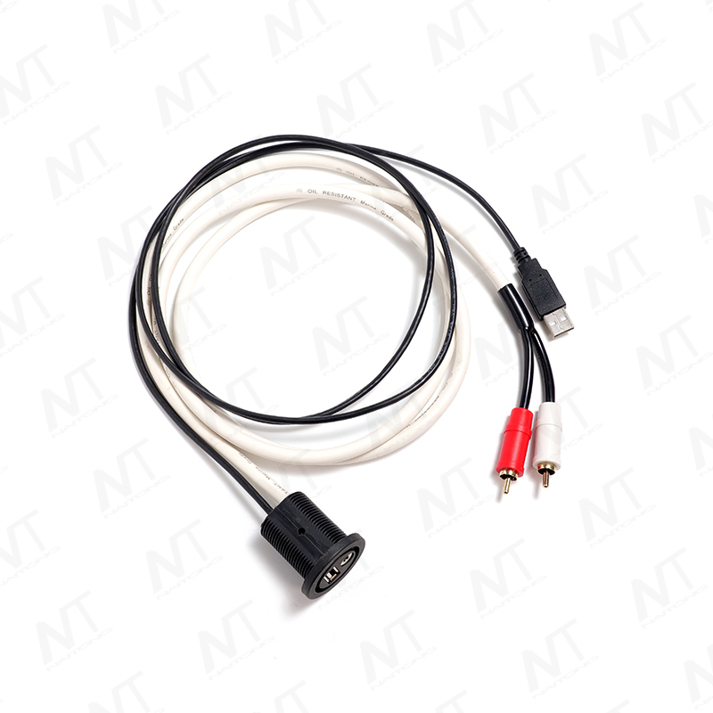 Im Fahrzeug/Marine eingebetteter USB+3,5-mm-Audio+RCA-Audio-Kabelbaum/RCA-Kabelbaum