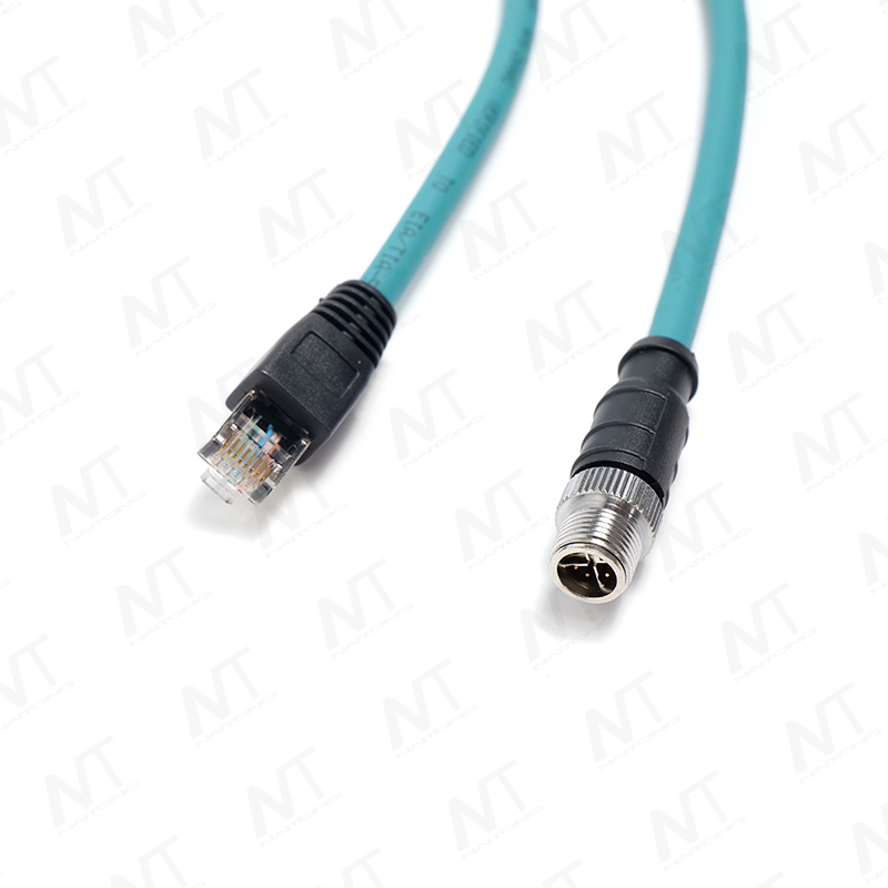 RJ45 bis M12 Rundkabel für Industrie-Ethernet / Kabel für medizinische Geräte