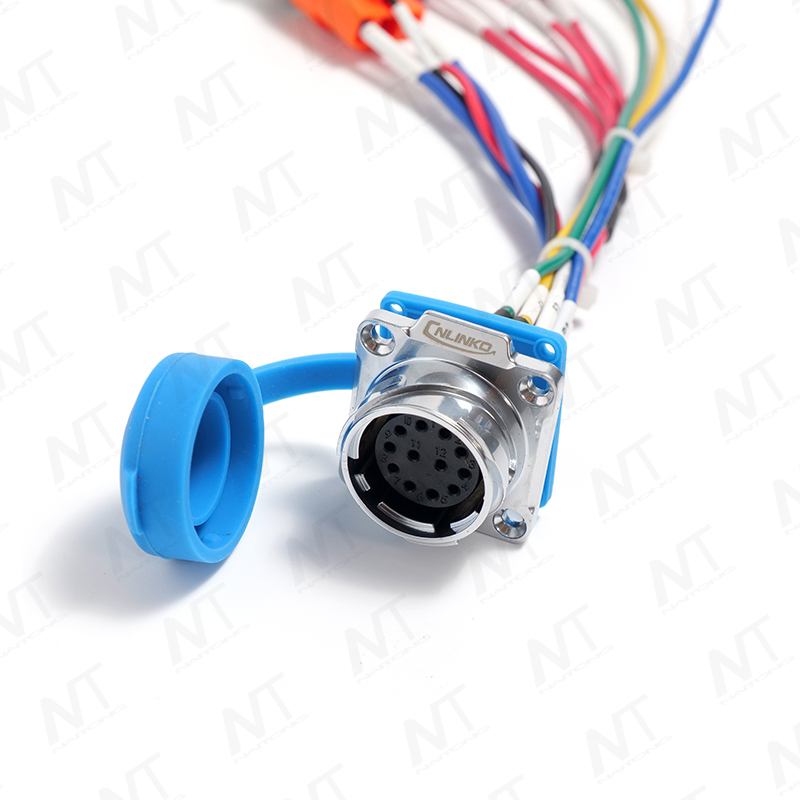 CNLINKO 12-poliger wasserdichter Luftfahrtstecker mit integriertem Kabelbaum